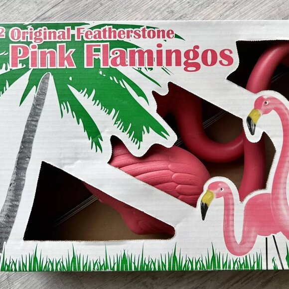 Featherstone, Pink Flamingo Yard Lawn Ornaments - Set of 2 - Picture 1 of 8